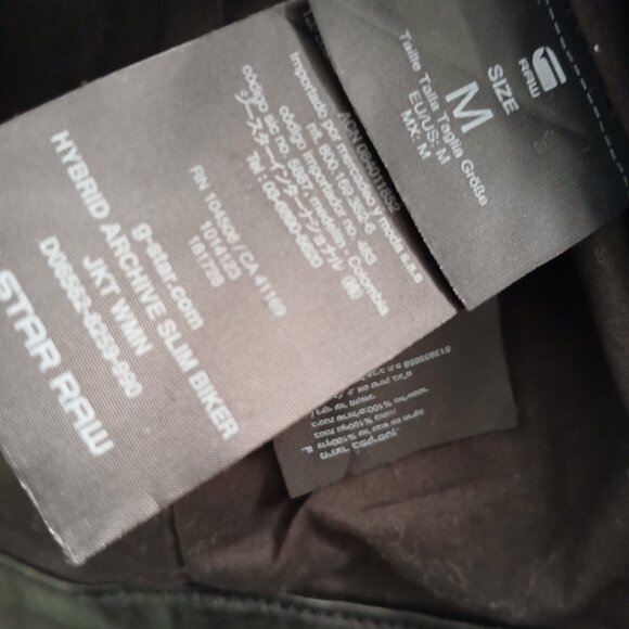 G-Star Black Leather Jacket with Zipper Details - Picture 10 of 12